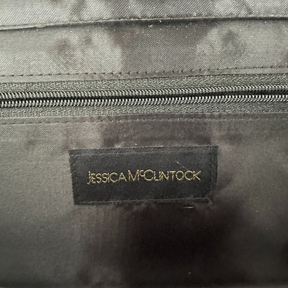 NWOT! Jessica McClintock Silver & Black Metal Mesh Evening Bag with Chain - Picture 11 of 12